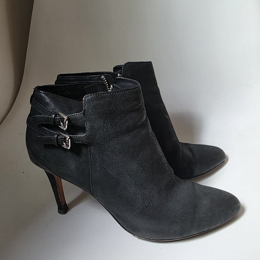 Coach Black Leather Ankle Boots